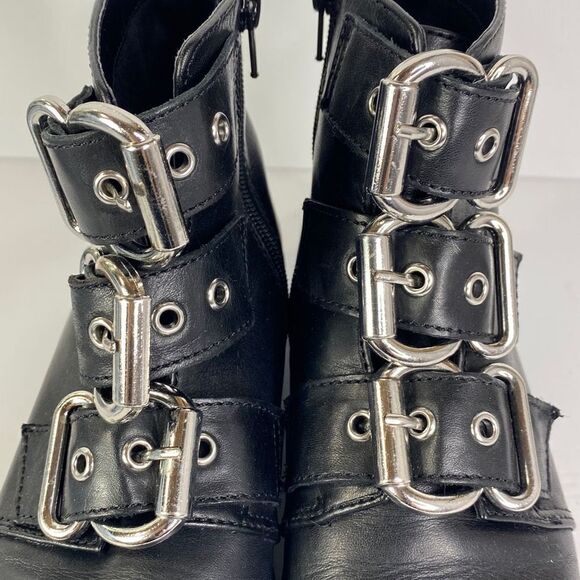 Steve Madden Recharge Moto Buckle Bootie Leather Black 6.5 M - Picture 7 of 13